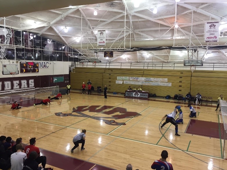 Goalball game in progress